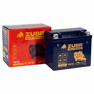 Мотоаккумулятор Zubr Bike Premium Nano Gel - 12 А/ч 185 А (YTX12-BS) [+-]