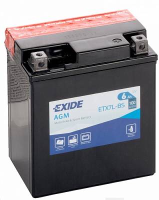 Мотоаккумулятор YTX7L-BS Exide AGM - 6 А/ч 100 А (ETX7L-BS) [- +]
