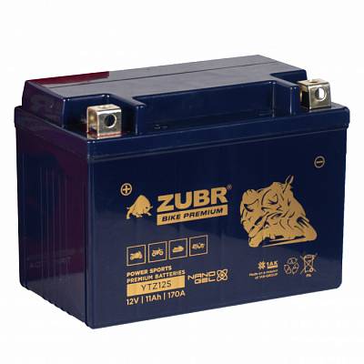 Мотоаккумулятор Zubr Bike Premium Nano Gel - 11 А/ч 170 А (YTZ12S) TTZ12S-BS [+-]