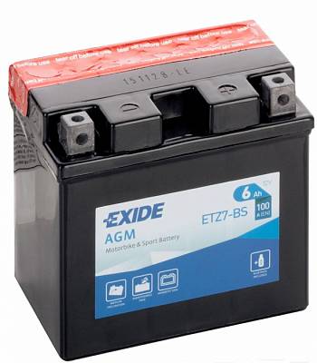 Мотоаккумулятор YTX5L-BS Exide AGM - 6 А/ч 100 А (ETZ7-BS) [- +]
