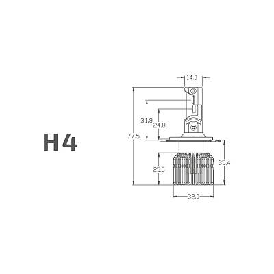 Светодиодные лампы H4/H19 MTF Dynamic Vision LED 5500K (DV04K5)