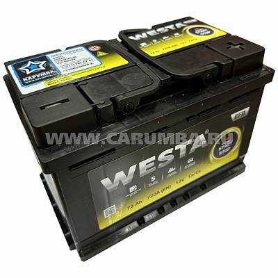 Аккумулятор автомобильный Westa EFB - 72 А/ч [-+] Турция