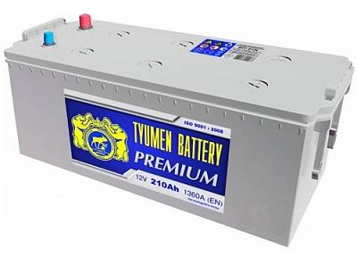 Грузовой аккумулятор Тюмень Premium - 210 А/ч европейская полярность (+-)