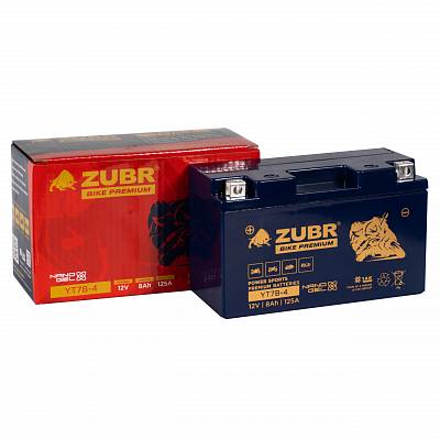 Мотоаккумулятор Zubr Bike Premium Nano Gel - 8 А/ч 125 А (YT7B-4) YT7B-BS [+-]