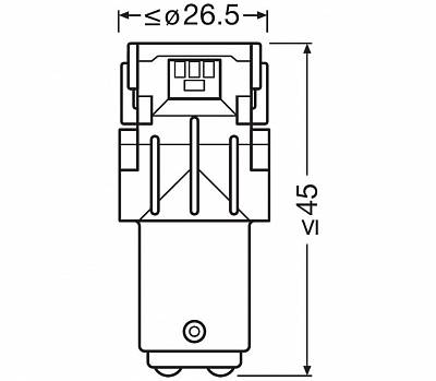 Светодиодные лампы P21/5W Osram LEDriving SL Red (7528DRP-02B)