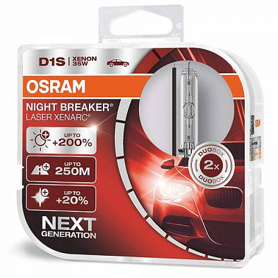 Ксеноновые лампы D1S Osram Xenarc Night Breaker Laser +200% (66140XNL-HCB)