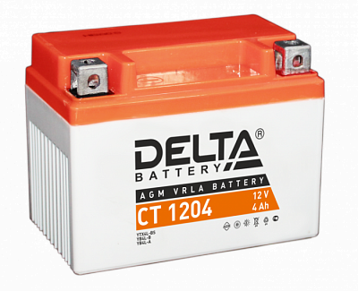 Мотоаккумулятор YTX4L-BS Delta AGM - 4 А/ч 50 А (CT 1204)