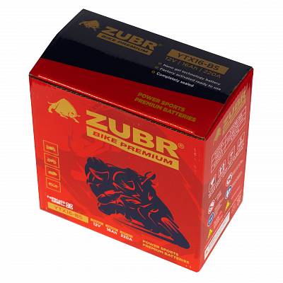 Мотоаккумулятор Zubr Bike Premium Nano Gel - 16 А/ч 220 А (YTX16-BS) [+-]