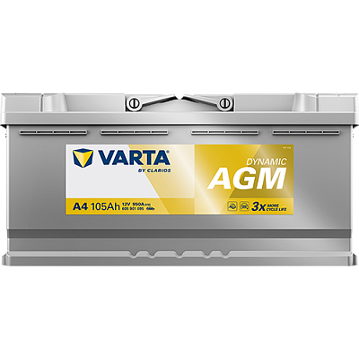 Аккумулятор Start-Stop автомобильный Varta A4 Dynamic AGM - 105 А/ч (605 901 095) [-+]