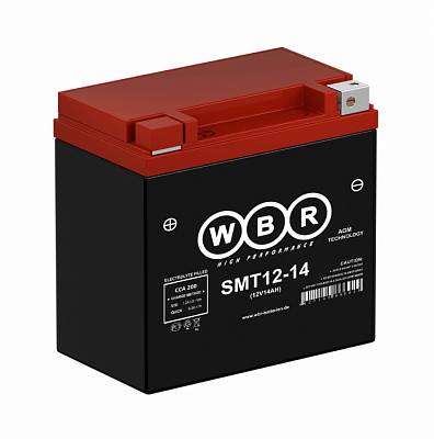 Мотоаккумулятор WBR AGM - 14 А/ч 200 А (SMT12-14) YTZ12S-BS, YTZ14S-BS, YTZ14S-BS