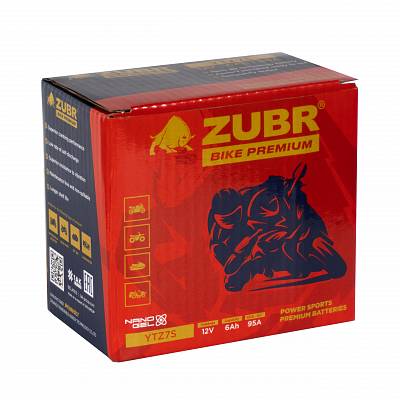 Мотоаккумулятор Zubr Bike Premium Nano Gel - 6 А/ч 80 А (YTZ7S) TTZ7S-BS [-+]