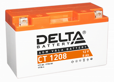 Мотоаккумулятор YT7B-BS Delta AGM - 8 А/ч 110 А (CT 1208)