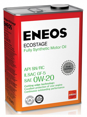 Моторное масло Eneos Ecostage 100% Fully Synthetic 0W-20 SN