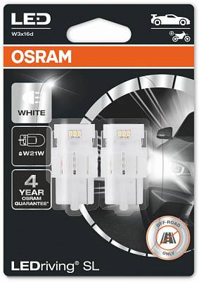 Светодиодные лампы W21W Osram LEDriving SL White 6000K (7505DWP-02B)