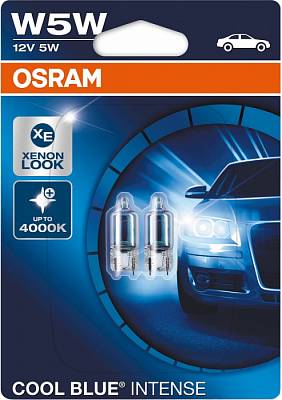 Автолампы W5W Osram Cool Blue Intense (2825HCBI-02B) галогеновые
