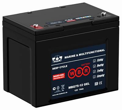 Аккумулятор WBR Marine MBG 75-12 GEL - 75 А/ч - тяговый (для лодочных электромоторов)