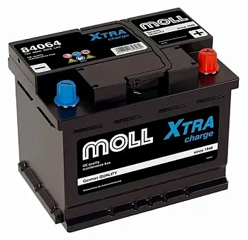 Аккумулятор автомобильный Moll XTRA charge - 64 А/ч [-+]