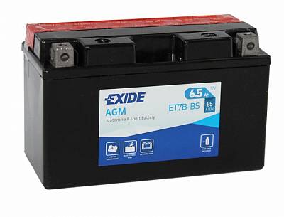 Мотоаккумулятор YT7B-BS Exide AGM - 6.5 А/ч 85 А (ET7B-BS) [+ -]