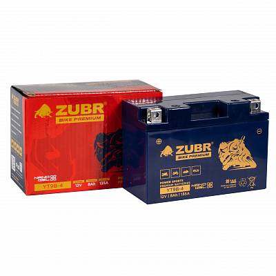 Мотоаккумулятор Zubr Bike Premium Nano Gel - 8 А/ч 135 А (YT9B-4) YT9B-BS [+-]