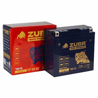 Мотоаккумулятор Zubr Bike Premium Nano Gel - 14 А/ч 180 А (YT14B-4) YT14B-BS [+-]
