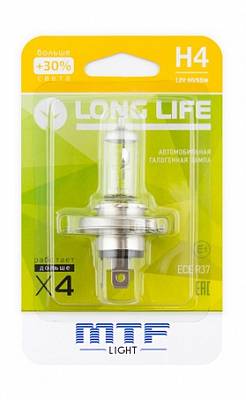 Автолампа H4 MTF Long Life 3000K (HLL1204b)