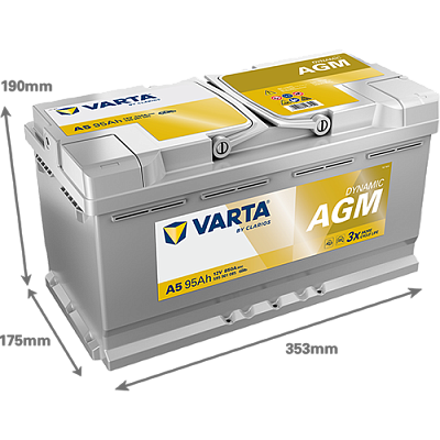 Аккумулятор Start-Stop автомобильный Varta A5 Dynamic AGM - 95 А/ч (595 901 085) [-+]
