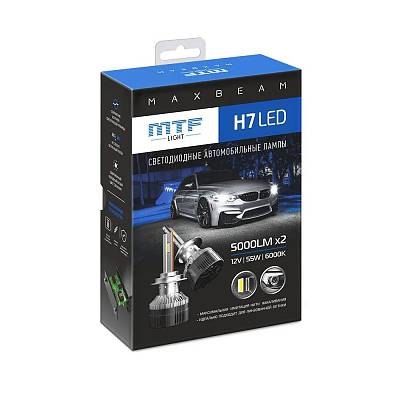 Светодиодные лампы H7 MTF MaxBeam 6000K  LED 5000lm (MB07K6)