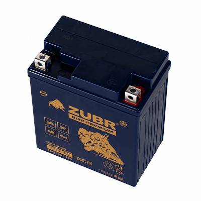 Мотоаккумулятор Zubr Bike Premium Nano Gel - 7 А/ч 120 А (YTX7L-BS) [-+]