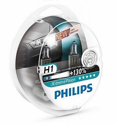 Автолампы H1 Philips X-tremeVision +130% (12258XVS2)