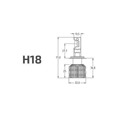 Светодиодные лампы H7/H18 MTF Dynamic Vision LED 5500K (DV07K5)