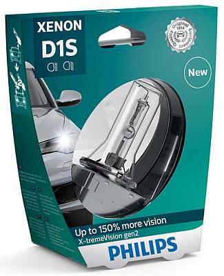 Ксеноновая лампа D1S Philips Xenon X-treme Vision +150% (85415XV2S1)