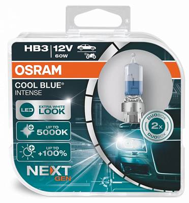 Автолампы HB3/9005 Osram Cool Blue Intense Next Gen +100% 5000K (9005CBN-HCB)