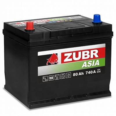Аккумулятор автомобильный Zubr Premium Asia - 80 А/ч (D26R) [+-]