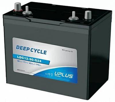 Аккумулятор Uplus Deep Cycle MARINE AGM/GEL Carbon Traction  LDC24 - 90 А/ч - стартерно-тяговый (для лодочных электромоторов)