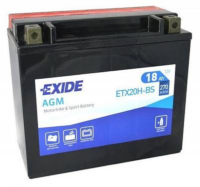 Мотоаккумулятор YTX20-BS Exide AGM - 18 А/ч 270 А (ETX20H-BS) [+ -]