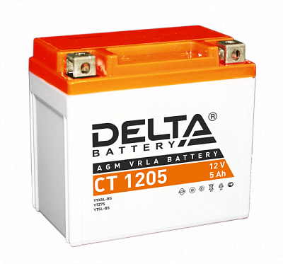 Мотоаккумулятор YTX5L-BS Delta AGM - 5 А/ч 80 А (CT 1205)