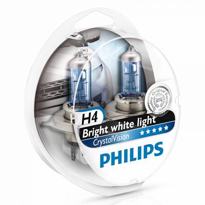 Автолампы H4 Philips CrystalVision 4300K (12342CVSM)