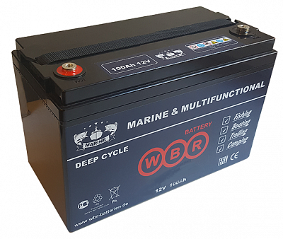 Аккумулятор WBR Marine MBLi 12-100 - 100 А/ч - тяговый (для лодочных электромоторов)