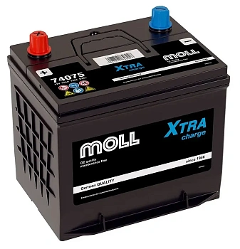 Аккумулятор автомобильный Moll Asia XTRA charge - 75 А/ч [-+]