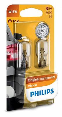 Автолампы W16W Philips Vision (12067B2)