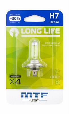 Автолампа H7 MTF Long Life 3000K (HLL1207b)