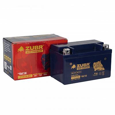 Мотоаккумулятор Zubr Bike Premium Nano Gel - 7 А/ч 125 А (YTX7A-BS) [+-]