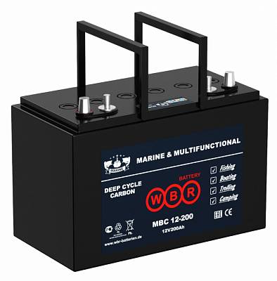 Аккумулятор WBR Marine MBC 12-200-2 CARBON - 200 А/ч - тяговый (для лодочных электромоторов)