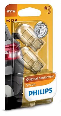 Автолампы W21W Philips Vision (12065B2)