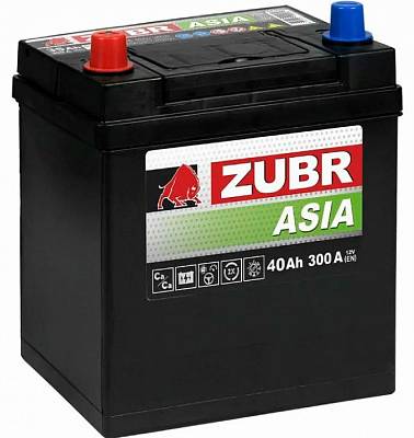 Аккумулятор автомобильный Zubr Premium Asia - 40 А/ч (B19R) [+-]