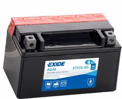 Мотоаккумулятор YTX7A-BS Exide AGM - 6 А/ч 90 А (ETX7A-BS) [- +]