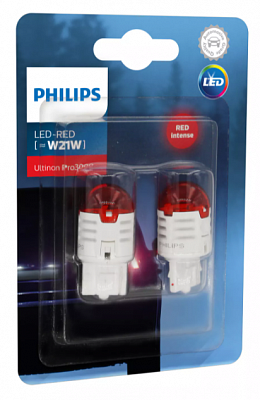 Светодиодные автолампы W21W Philips Ultinon Pro3000 SI LED Red (11065U30RB2)