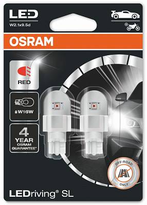 Светодиодные лампы W16W Osram LEDriving SL Red (921DRP-02B)