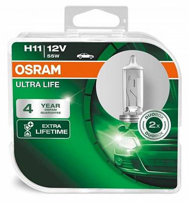 Автолампы H11 Osram Ultra Life 3100K (64211ULT-HCB)