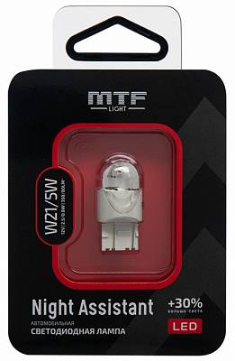 Светодиодные автолампы W21/5W MTF Night Assistant LED Red (NW215WR) красная